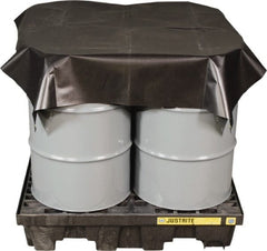 Justrite - 120" Long x 60" Wide Vinyl Tarp & Dust Cover - Black, Grommet - Exact Tooling