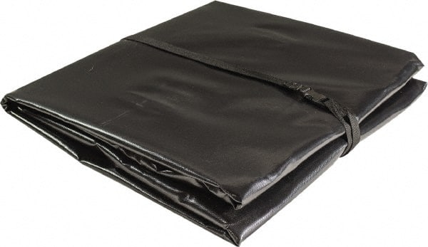 Justrite - 60" Long x 60" Wide Vinyl Tarp & Dust Cover - Black, Grommet - Exact Tooling