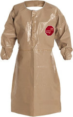Dupont - Size 4XL, 44" Long, Coat Apron - Tychem CPF 3, 18 oz, Tan - Exact Tooling