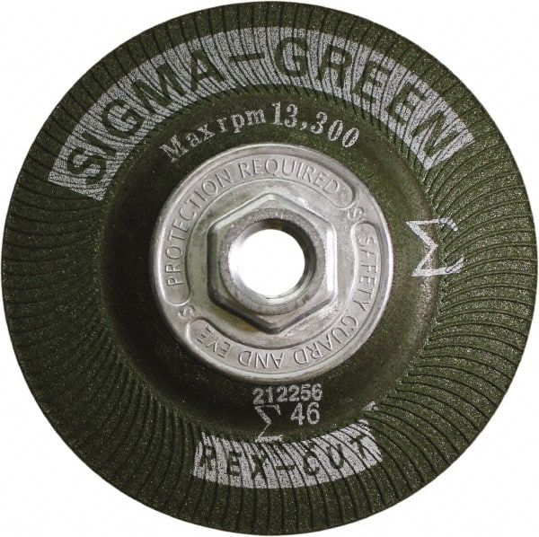 Rex Cut Product - 46 Grit, 4-1/2" Wheel Diam, Type 27 Depressed Center Wheel - Zirconia Alumina/Aluminum Oxide Blend - Exact Tooling
