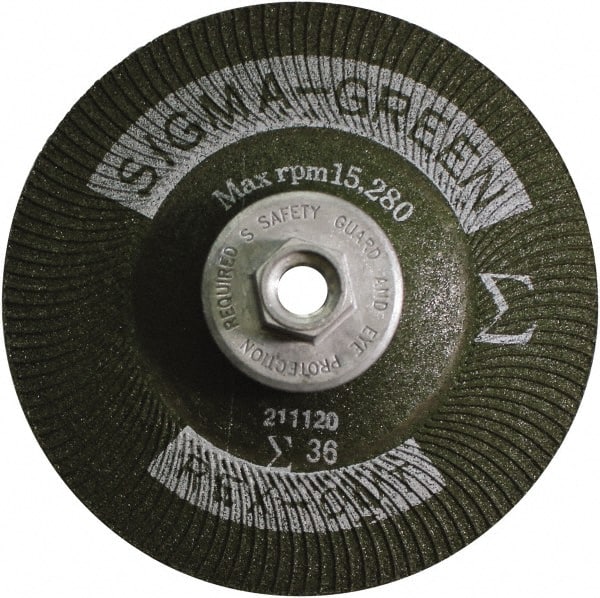 Rex Cut Product - 36 Grit, 4" Wheel Diam, Type 27 Depressed Center Wheel - Zirconia Alumina/Aluminum Oxide Blend - Exact Tooling