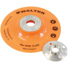 WALTER Surface Technologies - 4-1/2" Diam Disc Backing Pad - 13,300 RPM - Exact Tooling