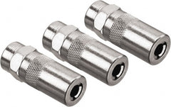 DeWALT - 10,000 Operating psi, 2" Long, 1/8 Thread, Nickel Plated Brass Fixed Grease Gun Coupler - NPT Thread, 10,000 psi Burst Pressure, Silver - Exact Tooling