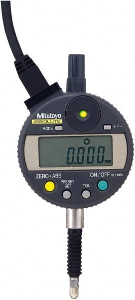 Mitutoyo - 0 to 12.7mm Range, 0.00005" Graduation, Electronic Drop Indicator - Accurate to 0.00012", LCD Display - Exact Tooling