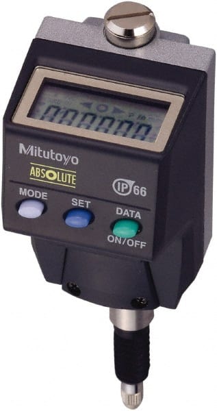Mitutoyo - 0 to 5.6mm Range, 0.0005 & 0.00005" Graduation, Electronic Drop Indicator - Accurate to 0.00012", LCD Display - Exact Tooling