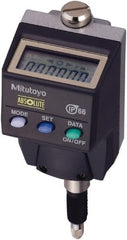 Mitutoyo - 0 to 5.6mm Range, 0.0005 & 0.00005" Graduation, Electronic Drop Indicator - Accurate to 0.00012", LCD Display - Exact Tooling