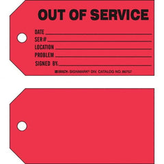 Brady - Safety & Facility Tags Message Type: Safety Tag Header: OUT OF SERVICE - Exact Tooling