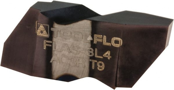 Tool-Flo - FLAS3 Grade AC3, Internal/External Stub Acme Threading Insert - 5 TPI Ext Pitch, 5 TPI Int Pitch, Right Hand Insert, AlTiN Finish, Carbide - Exact Tooling