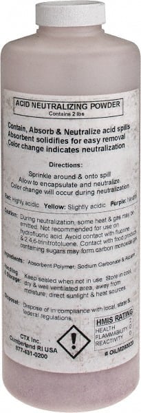 Brady SPC Sorbents - 2 Lb Bottle Polymer Granular Sorbent - Chemical Neutralizer & Absorbent - Exact Tooling