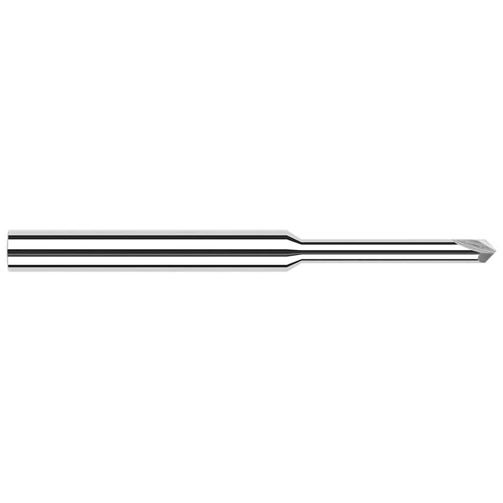 Harvey Tool - 1/16" Diam 60°/120° 2-Flute Single End Solid Carbide Chamfer Mill - Exact Tooling