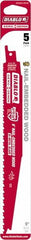Freud - 9" Long x 1" Thick, Bi-Metal Reciprocating Saw Blade - Tapered Profile, 6 to 12 TPI, Toothed Edge, Universal Shank - Exact Tooling