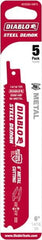 Freud - 6" Long x 0.98" Thick, Bi-Metal Reciprocating Saw Blade - Straight Profile, 14 to 18 TPI, Toothed Edge, Universal Shank - Exact Tooling
