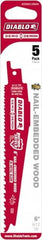 Freud - 6" Long x 1" Thick, Bi-Metal Reciprocating Saw Blade - Tapered Profile, 6 to 12 TPI, Toothed Edge, Universal Shank - Exact Tooling