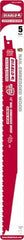 Freud - 12" Long x 1" Thick, Bi-Metal Reciprocating Saw Blade - Tapered Profile, 6 to 12 TPI, Toothed Edge, Universal Shank - Exact Tooling