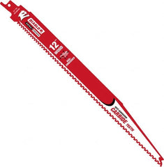 Freud - 12" Long x 0.87" Thick, Bi-Metal Reciprocating Saw Blade - Tapered Profile, 6 TPI, Toothed Edge, Universal Shank - Exact Tooling