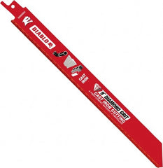 Freud - 9" Long x 3/4" Thick, Bi-Metal Reciprocating Saw Blade - Straight Profile, Continuous Edge, Universal Shank - Exact Tooling