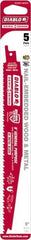 Freud - 9" Long x 0.98" Thick, Bi-Metal Reciprocating Saw Blade - Straight Profile, 8 to 14 TPI, Toothed Edge, Universal Shank - Exact Tooling