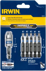Irwin - 6 Piece, Phillips, Square Handle, Drive Set - #1, #2 - Exact Tooling
