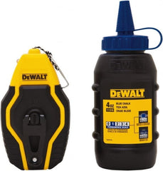 DeWALT - 30' Long Reel & Chalk Set - Blue, Includes 4 oz Blue Chalk - Exact Tooling