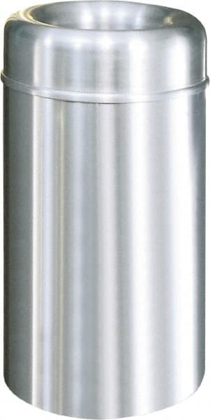 Rubbermaid - 30 Gal Aluminum Round Decorative Waste Receptacle With Top - Steel, 876mm High - Exact Tooling