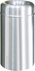 Rubbermaid - 30 Gal Aluminum Round Decorative Waste Receptacle With Top - Steel, 876mm High - Exact Tooling