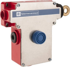Telemecanique Sensors - 10 Amp, 2NO/2NC Configuration, Right Hand Operation, Rope Operated Limit Switch - Pushbutton Reset, Rope Pull, No Pilot Light, 300 VAC - Exact Tooling