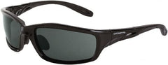 CrossFire - Smoke Lenses, Framed Safety Glasses - Scratch Resistant, Black Polycarbonate Frame, Size Universal, Wrap Around - Exact Tooling