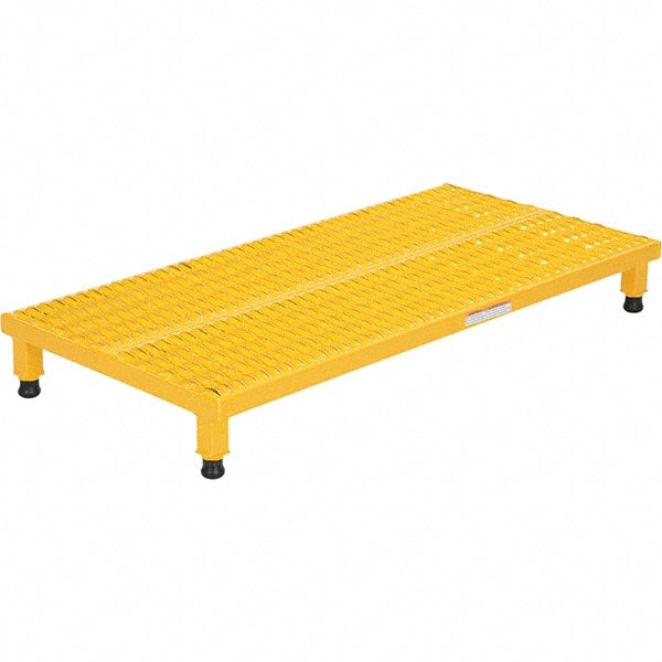 Vestil - 5" High x 24" Wide x 48" Deep, Yellow Step Stand - Steel, 500 Lb Capacity - Exact Tooling