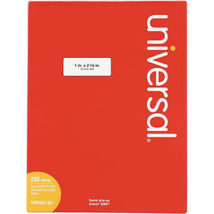 UNIVERSAL - 2-5/8" Long, White Paper Laser Label - For Inkjet Printers, Laser Printers - Exact Tooling