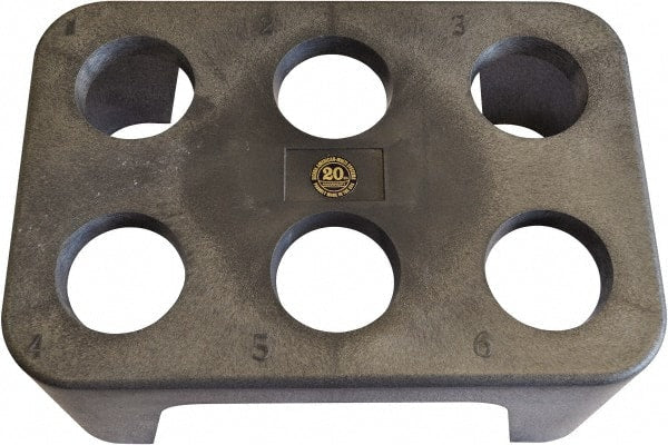 Made in USA - 6 Tool Capacity, Toolholder Size 50, Portable Plastic Tool Holder Rack and Tray - 14-1/2 Inch Long x 10 Inch Wide x 6-1/4 Inch High - Exact Tooling