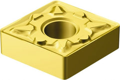 Sandvik Coromant - CNMG322 MM Grade 2025 Carbide Turning Insert - TiCN/Al2O3/TiN Finish, 80° Diamond, 3/8" Inscr Circle, 1/8" Thick, 1/32" Corner Radius - Exact Tooling
