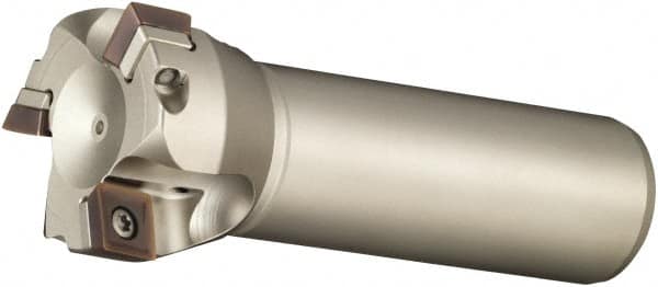 Sumitomo - 80mm Cut Diam, 32mm Shank Diam, 120mm OAL, Indexable Square Shoulder End Mill - SOMT Inserts, Cylindrical Shank, 90° Lead Angle, Through Coolant, Series WaveMill - Exact Tooling