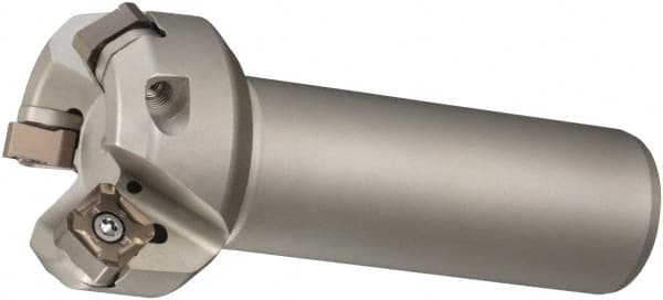 Sumitomo - 45° Lead Angle, 2.567" Max Cut Diam, 2" Min Cut Diam, Indexable Chamfer and Angle End Mill - 5 Inserts, ONMT, SNMT, XNET Insert Style, 3.97" Overall Length, Through Coolant, Straight Shank - Exact Tooling