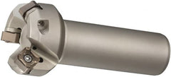 Sumitomo - 45° Lead Angle, 2.567" Max Cut Diam, 2" Min Cut Diam, Indexable Chamfer and Angle End Mill - 4 Inserts, ONMT, SNMT, XNET Insert Style, 3.97" Overall Length, Through Coolant, Straight Shank - Exact Tooling