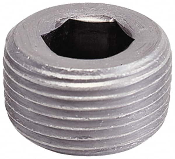 Value Collection - 1/2-14, 1/2" OAL, Alloy Steel Socket Pressure Plug - Uncoated, 7/8" Taper per Foot, 5/16" Hex Key - Exact Tooling