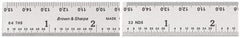 TESA Brown & Sharpe - 12" Long, 1/64, 1/32, 1/16, 1/8" Graduation, Rigid Stainless Steel Rule - 4R Graduation Style, 1" Wide, Silver, Satin Chrome Finish - Exact Tooling