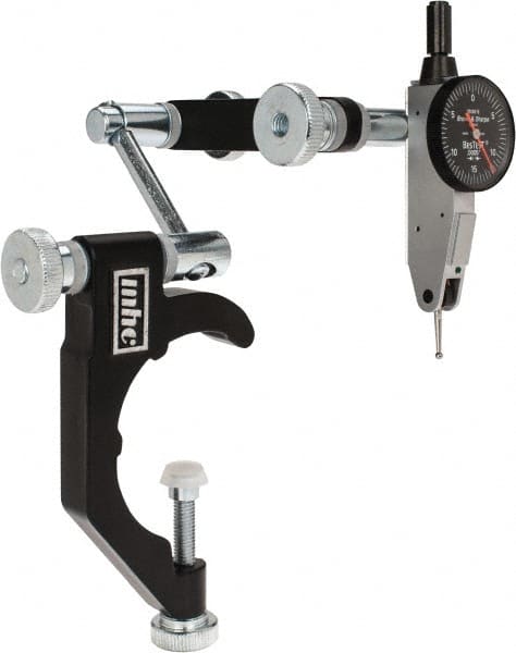 TESA Brown & Sharpe - 0.0005" Graduation, 0.03" Max Meas, 0-15-0 Dial Reading, Indicator & Base Kit - 2-1/2" Base Length x 3/8" Base Diam, 1" Dial Diam - Exact Tooling