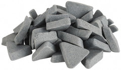 Burr King - 1-1/8" High x 3/8" Base Length Ceramic Carrier, Triangle Shaped, Tumbling Media - 20 Grit, Cut Type, Angle Edge - Exact Tooling