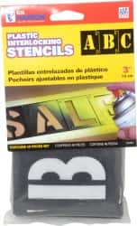 C.H. Hanson - 3 Inch Characters, PVC Plastic Stencil Set - 46 Pieces - Exact Tooling