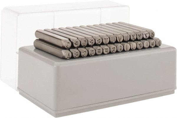 C.H. Hanson - 27 Piece, 3/16" Character Steel Stamp Set - Letters, Standard - Exact Tooling