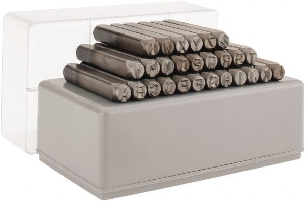 C.H. Hanson - 27 Piece, 1/4" Character Steel Stamp Set - Letters, Standard - Exact Tooling