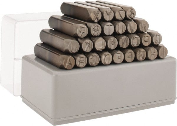 C.H. Hanson - 27 Piece, 3/8" Character Steel Stamp Set - Letters, Standard - Exact Tooling