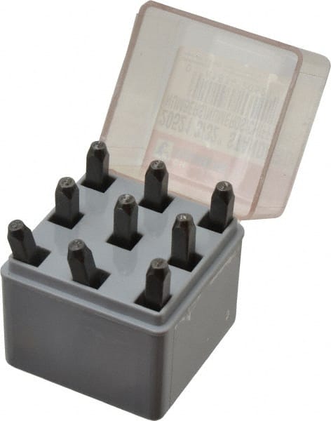 C.H. Hanson - 9 Piece, 3/32" Character Steel Stamp Set - Figures, Standard - Exact Tooling