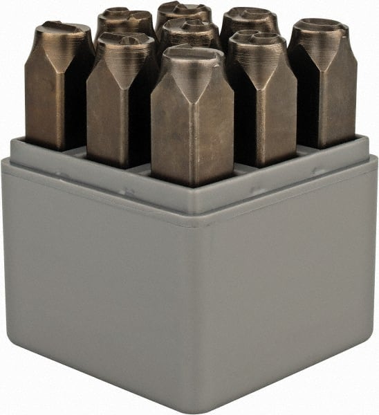 C.H. Hanson - 9 Piece, 3/8" Character Steel Stamp Set - Figures, Standard - Exact Tooling