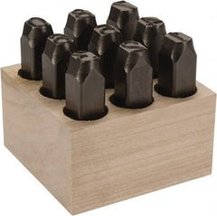 C.H. Hanson - 9 Piece, 1/2" Character Steel Stamp Set - Figures, Standard - Exact Tooling