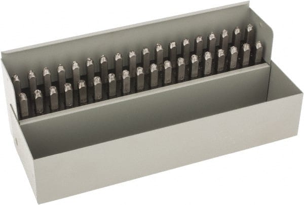 C.H. Hanson - 36 Piece, 1/8" Character Steel Stamp Set - Letters & Figures, Standard - Exact Tooling