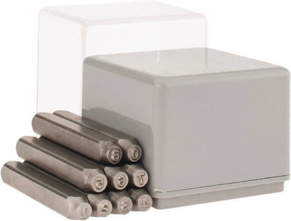 C.H. Hanson - 9 Piece, 1/16" Character Steel Stamp Set - Figures, Heavy Duty - Exact Tooling