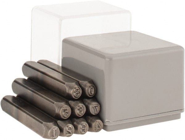 C.H. Hanson - 9 Piece, 3/16" Character Steel Stamp Set - Figures, Heavy Duty - Exact Tooling