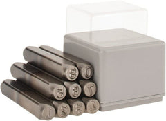 C.H. Hanson - 9 Piece, 1/4" Character Steel Stamp Set - Figures, Heavy Duty - Exact Tooling