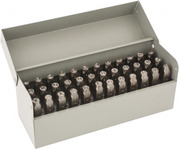 C.H. Hanson - 36 Piece, 1/4" Character Steel Stamp Set - Letters & Figures, Heavy Duty - Exact Tooling